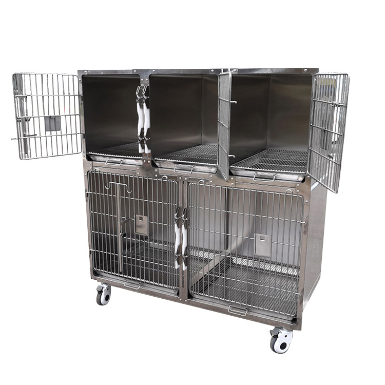 Strong stainless steel vet dog cage pet clinic display cage banks veterinary modular dog cages and kennels