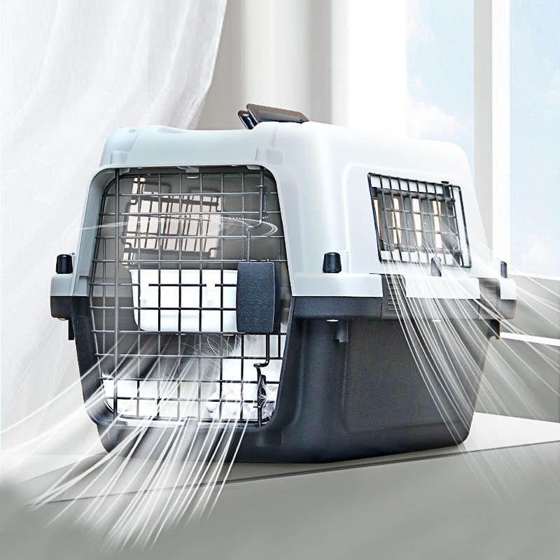 IATA Airline Approved Dog Cat Aviation Box Pet Travel Carrier Cage Plastic Foldable Stackable Transport Pet Crate