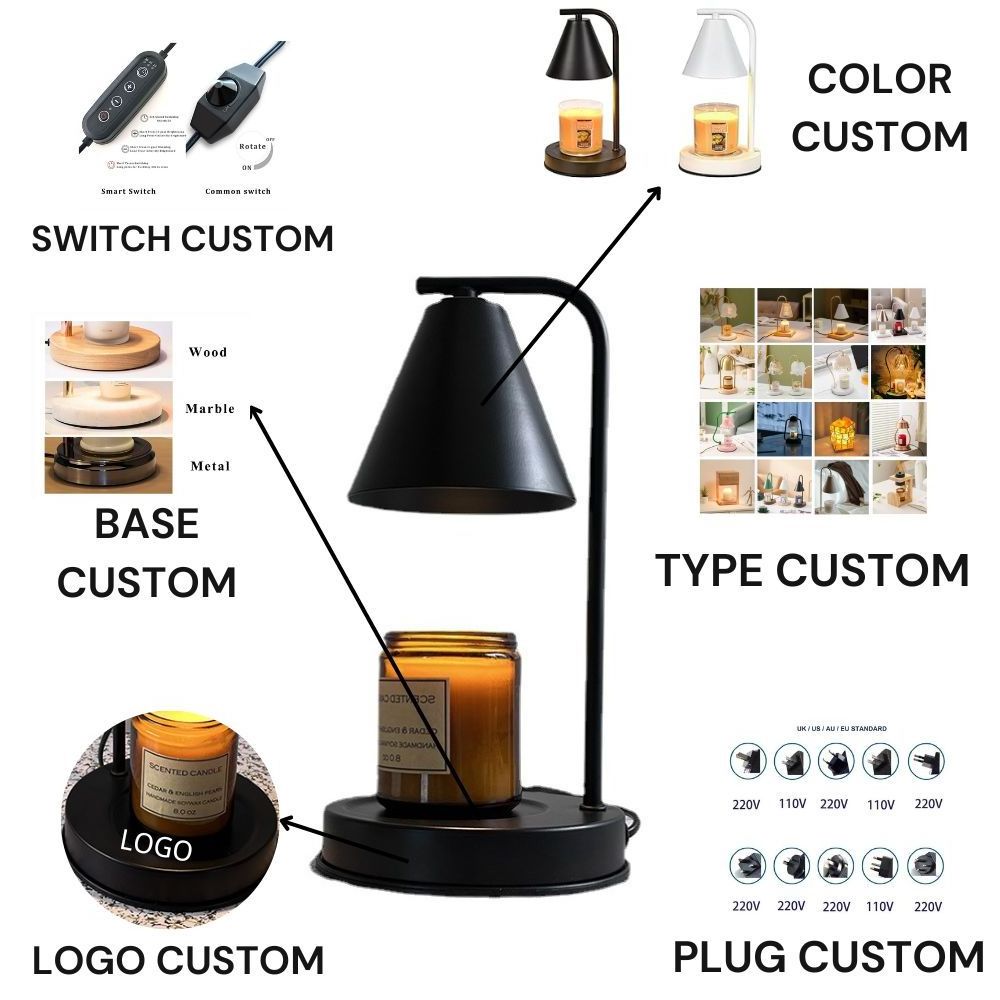 Electric home decor lamp aroma incense burner candle warmer wax melt warmer wax candle to melt with timer