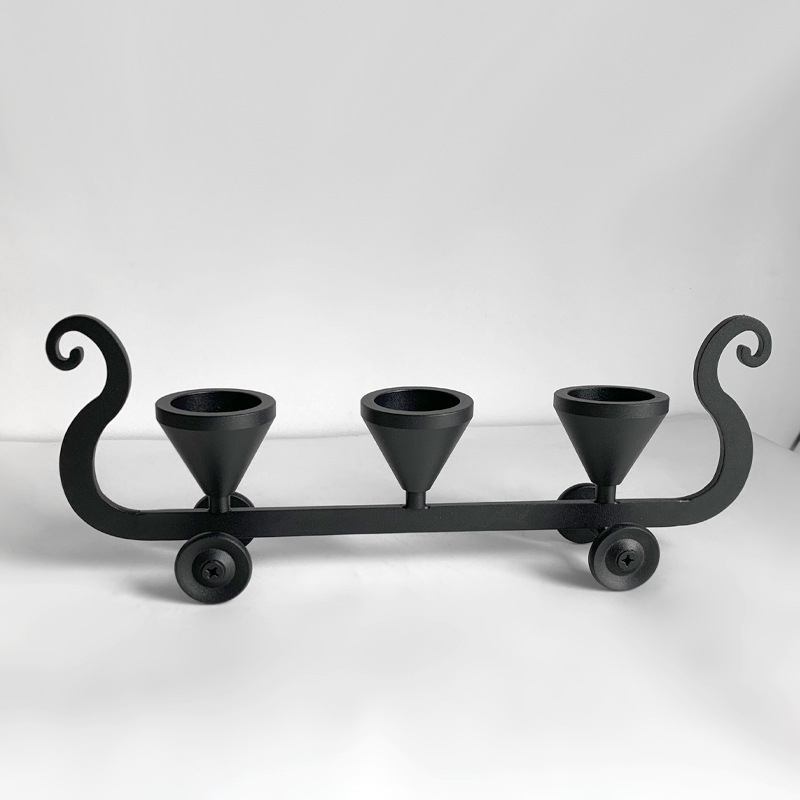 American-style candle holder creative special-shaped wrought iron three-headed candle holder