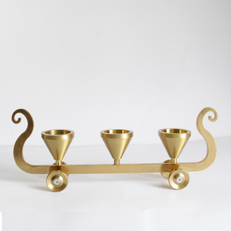 American-style candle holder creative special-shaped wrought iron three-headed candle holder