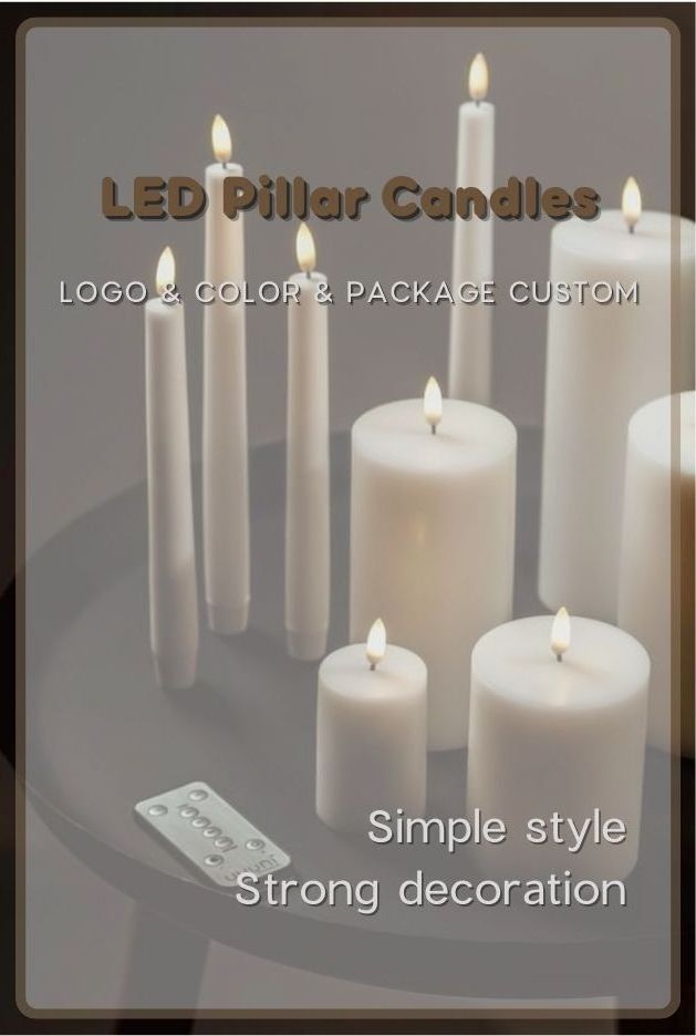 Pillar 3d real flame electric candle led bulb fake candles led flickering flameless candles with moving flame