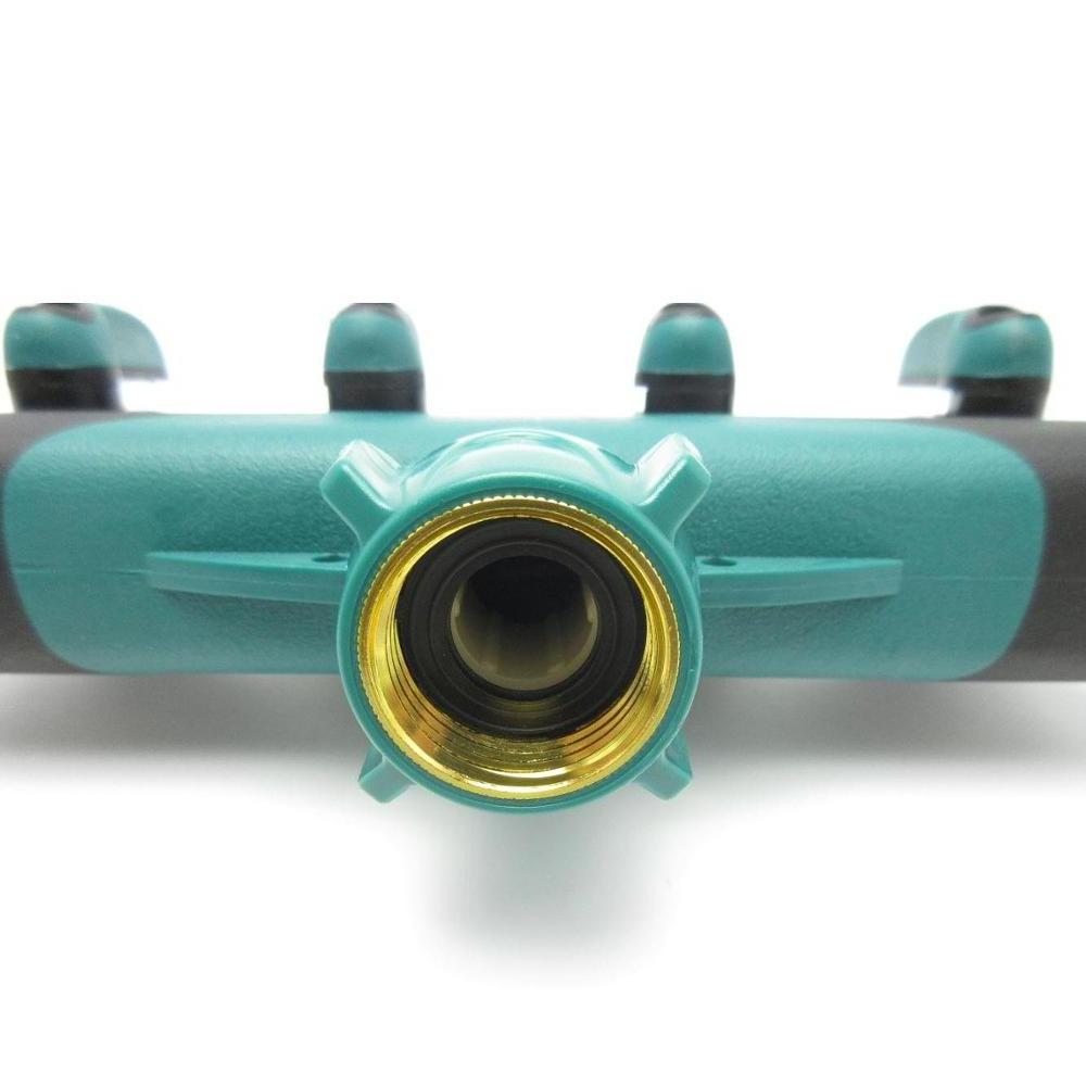 High quality green garden farm planting Metal hose connector pipe 4 way hose splitter irrigation system