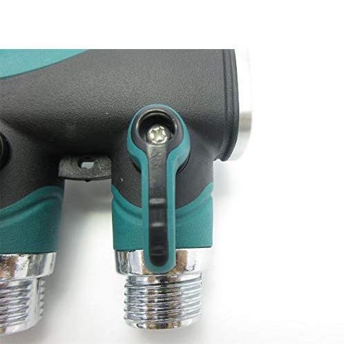 High quality green garden farm planting Metal hose connector pipe 4 way hose splitter irrigation system