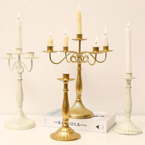 Gold Votive Candle Holder Metal Decorative Candle Centerpieces Stand Holders Brass Candlestick Holder For Wedding Candelabra