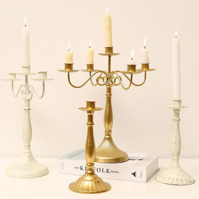 Gold Votive Candle Holder Metal Decorative Candle Centerpieces Stand Holders Brass Candlestick Holder For Wedding Candelabra