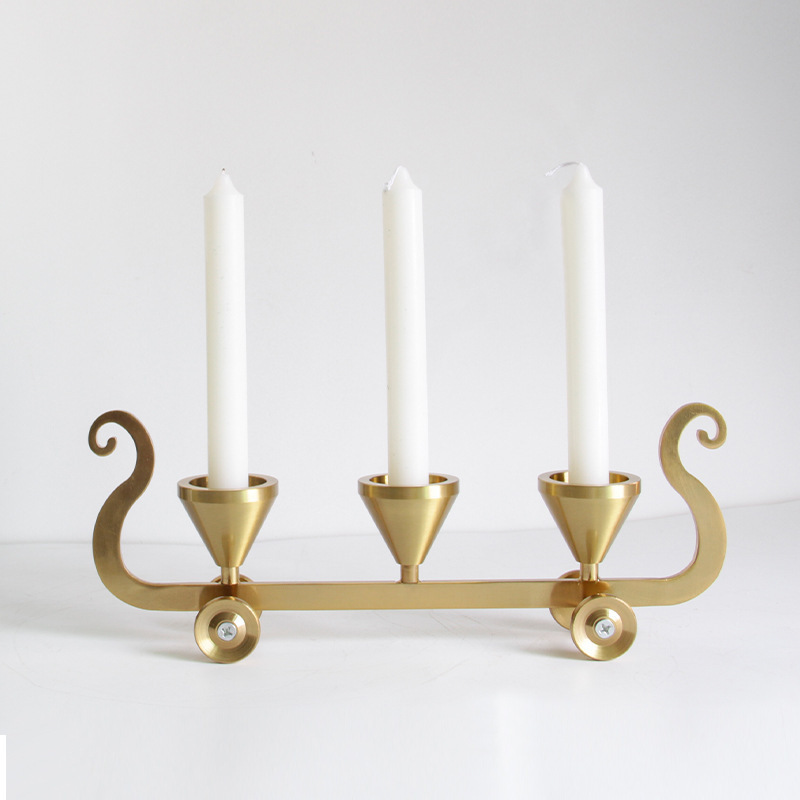 American-style candle holder creative special-shaped wrought iron three-headed candle holder