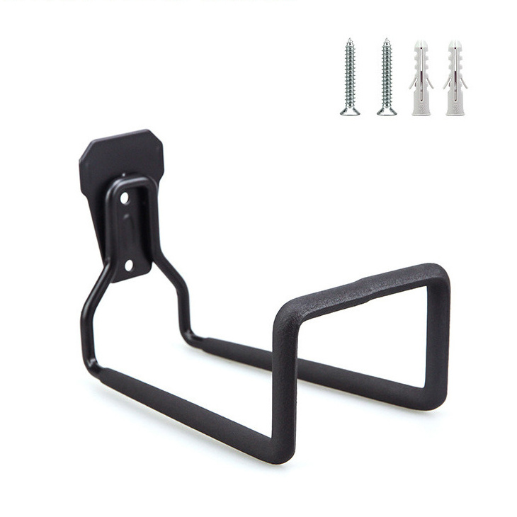 Wall Mount Steel Black Slot Plate Hanger Garage Wall Pipe Wire Bike Hooks Heavy Duty Bicycle Storage Hook