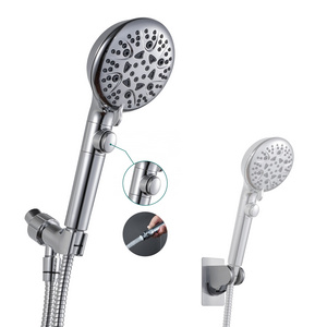 8-Mode High Pressure Handheld Shower Head with On Off Switch and 79 Inches Stainless Steel Hose and 2 Shower Holder