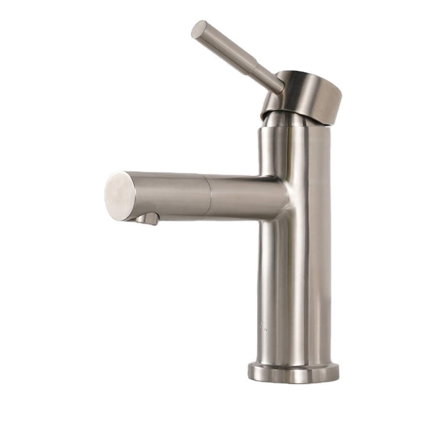 Deck Mounted Single Handle Modern Bathroom 304 Stainless Steel Basin Faucet for Wash Face and Cleaning Mouth