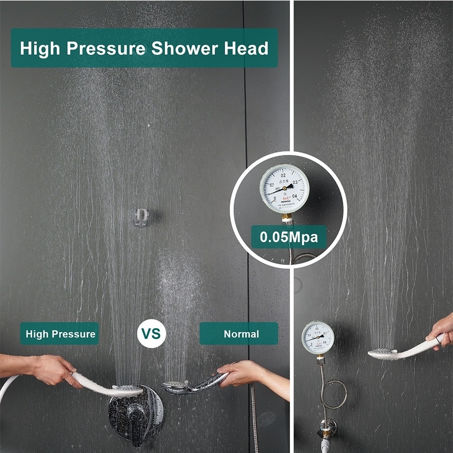 3 Setting High Pressure Water Saving Handheld RV Shower Head with Hose and Shut Off Valve for Camper