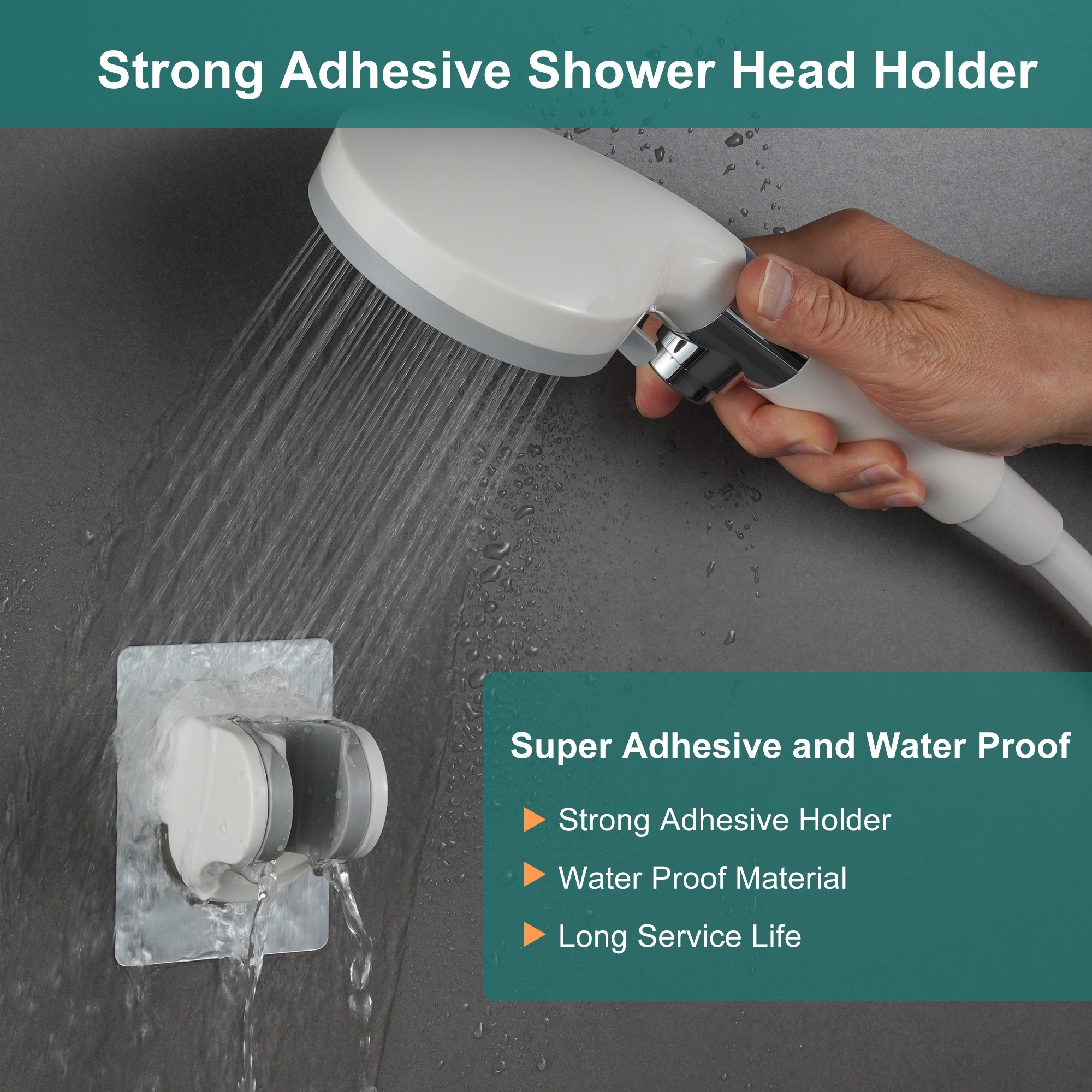 3 Function High Pressure Outdoor Hand RV Shower Head with Hose and Saving Water Shut Off Valve