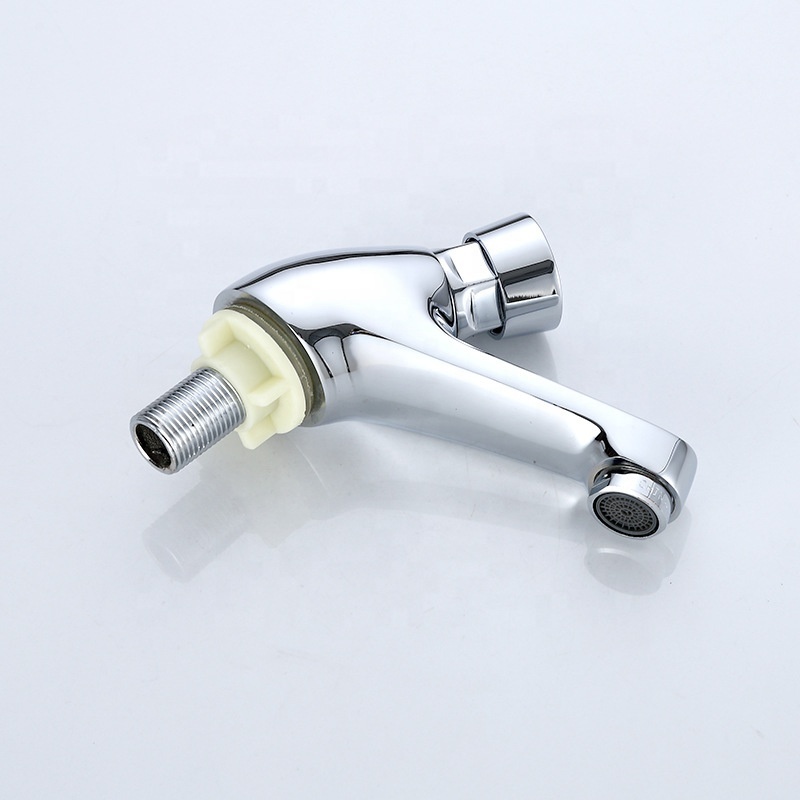 Water Saving Brass Push Button Self Closing Bathroom Time Delay Faucet for Public Hotel Restroom