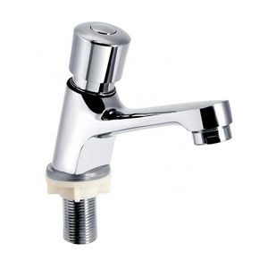 Public Bathroom Water Saving Self Closing Time Delay Basin Faucet for Outdoor Single Cold