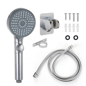 Hand RV Shower Head Kit with Hose and No Drilling Adhesive Wall Mount Shower Holder