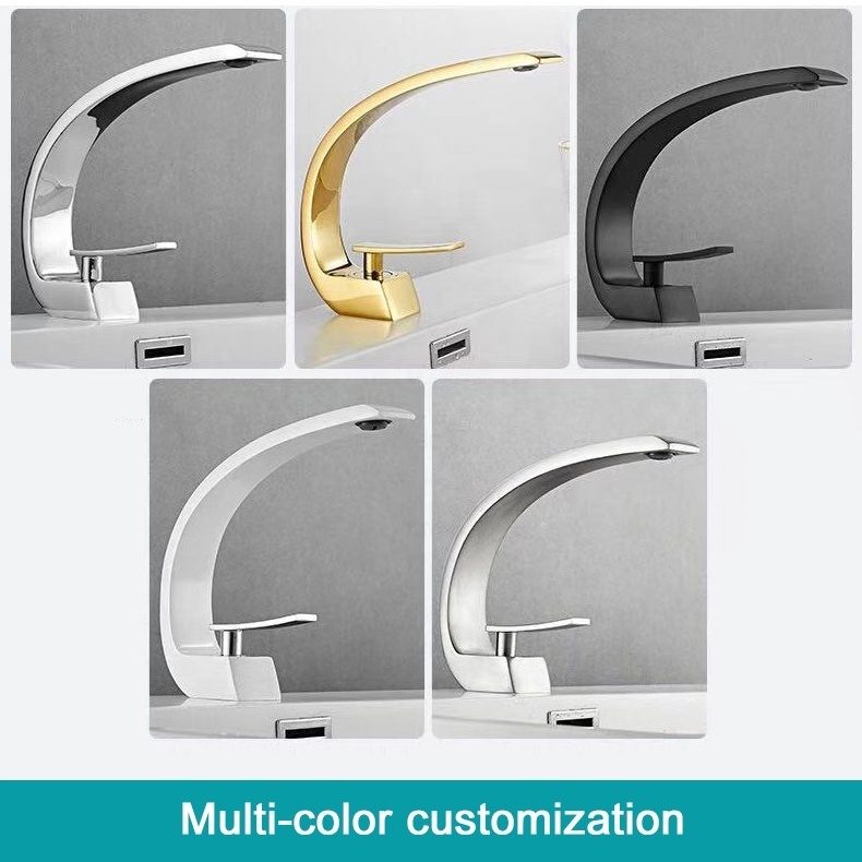 Single Handle Brass Hot and Cold Gold Washbasin Mixer Faucet Bathroom Basin Faucet