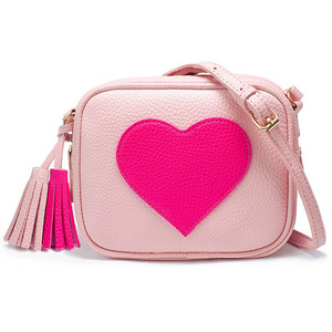 Wholesale Cute Women Purse Bags With Nice Straps Vegan PU Leather Heart Crossbody Bag for lady