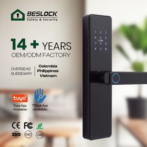 BES Tuya Cerradura inteligente TT Lock Wifi Controlled Fingerprint Deadbolt Smart Keyless Door Lock with American Standard