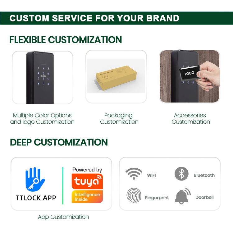 BES Tuya Cerradura inteligente TT Lock Wifi Controlled Fingerprint Deadbolt Smart Keyless Door Lock with American Standard