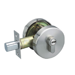 Heavy Round Deadbolt  Double -Side Cylinder Door Lock In Satin Nickel