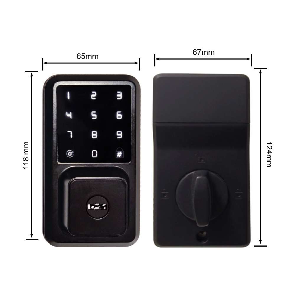 2022 NEW ARRIVAL Smart Deadbolt Door Lock Touch Pad Key Digital Deadbolt Smart Tuya Door Lock