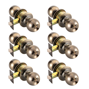 Factory Stainless steel Entry Privacy Passage 587 Hotel Round Knob Lock cylindrical Ball Door Handle Tubular Knob Door Lock