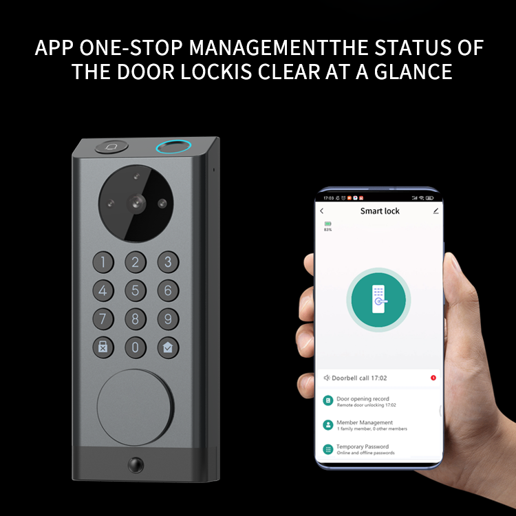 2024 Security Video Smart Lock 3-in-1 Camera Doorbell Fingerprint Keyless Entry WiFi Door Lock,App Remote Control Door Lock