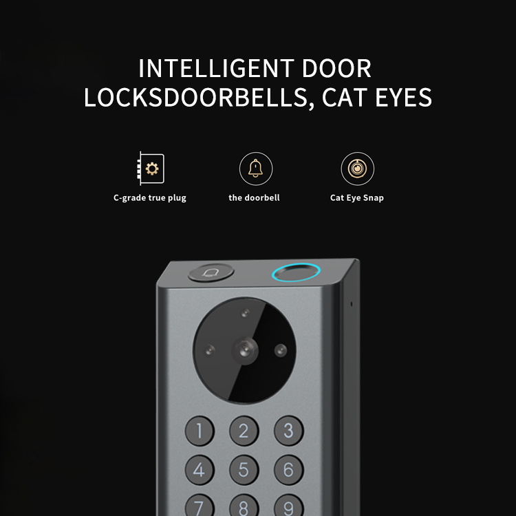 Security 3-in-1 Camera Doorbell Fingerprint Keyless Entry WiFi App Remote Control Door Lock Video Smart Lock