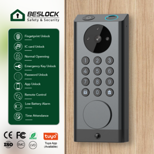 Security 3-in-1 Camera Doorbell Fingerprint Keyless Entry WiFi App Remote Control Door Lock Video Smart Lock