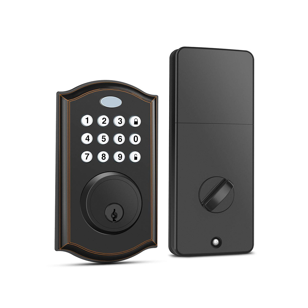 Smart Zinc Alloy Digital Deadbolt Magnetic Hotel Keyless Wifi Door Electric Lockset For Wood Door Lock