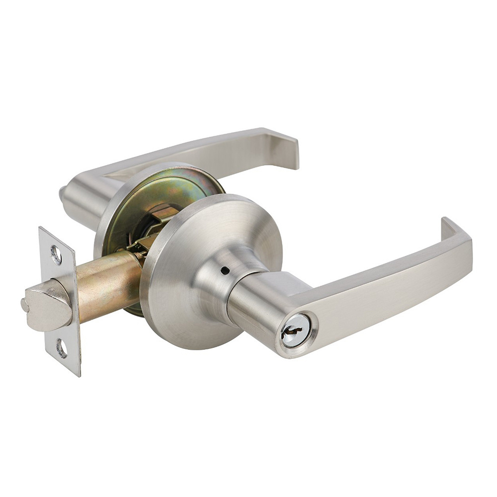 304 Stainless Steel Tubular Lever Lockset 60-70mm Adjustable Tubular Latch Handle Security Lock For Wood Door