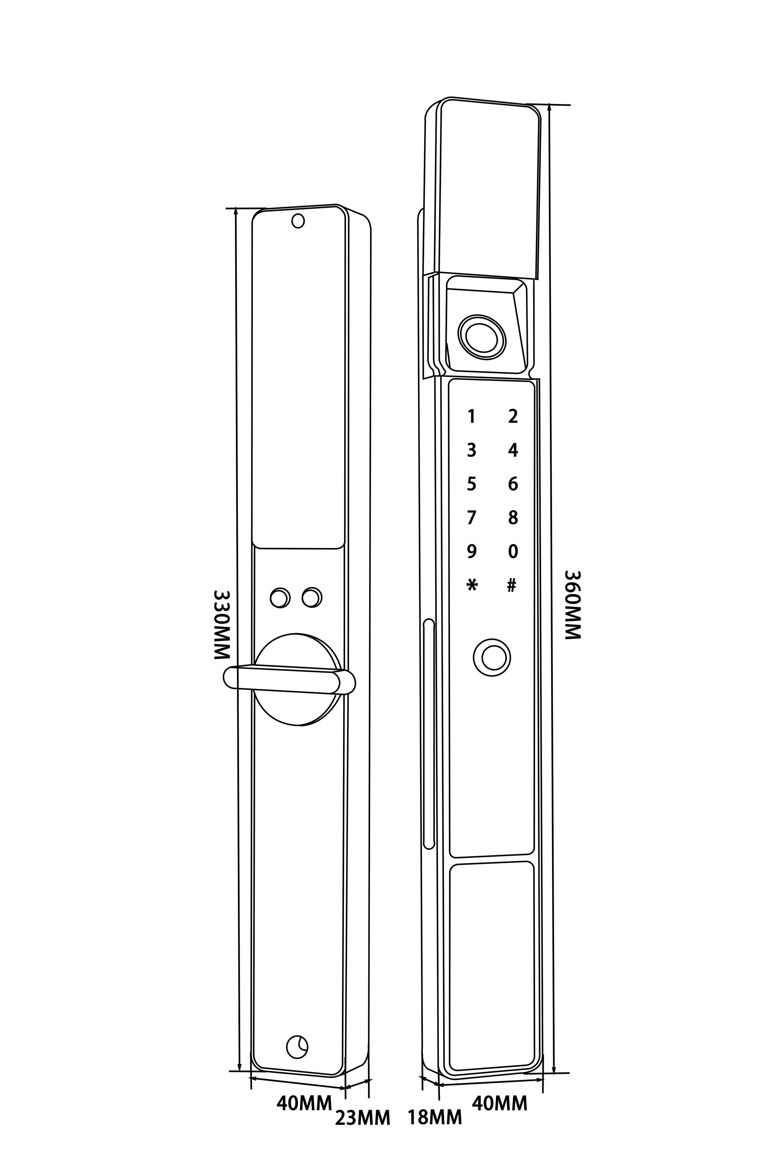 Waterproof Automatic Aluminium Fingerprint Smart Door Lock for Sliding and Swing Doors