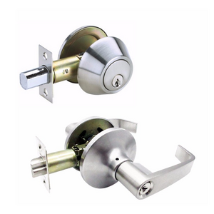 Entry Door Hand Lock Combo Stainless Steel Brass Cylinder Deadbolt Combination Door Lever Lock