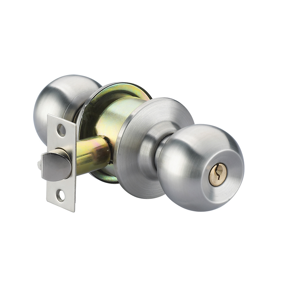 Security Bathroom Lock With Knob Passage Tubular Door Knob Lock without Key for Home Door Ansi Grade 3 Locks & Keys