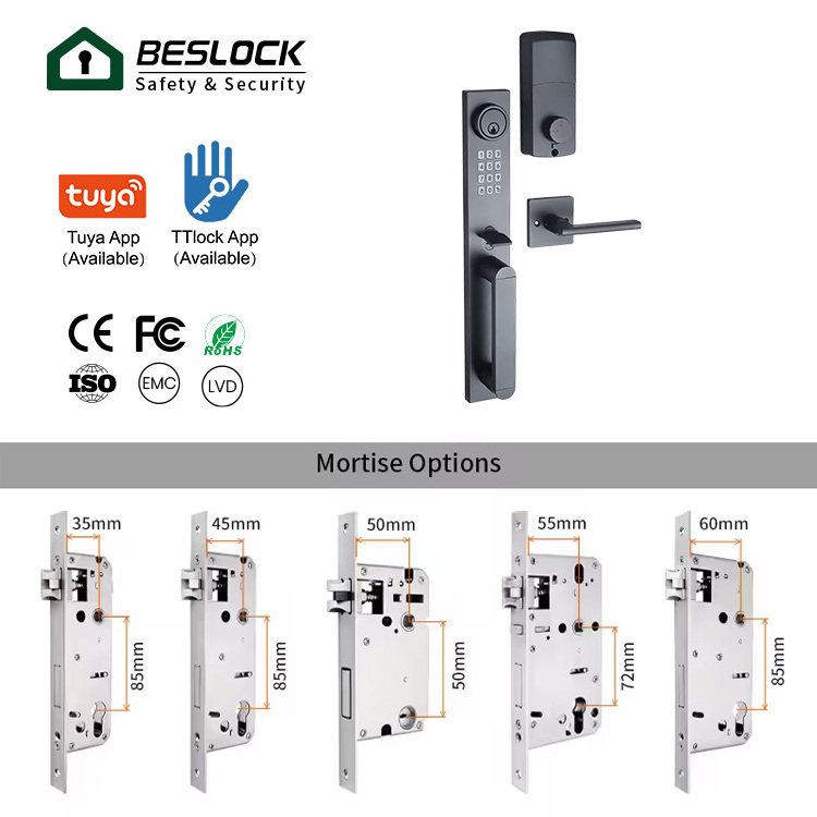 Outdoor Alloy Electronic  Keypad WiFi Door Lock Keyless Entry Smart Digital Door Handle Lock