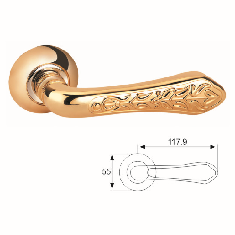 Classical Ancient Golden Door Handles For Interior Wooden Door Lever Handle