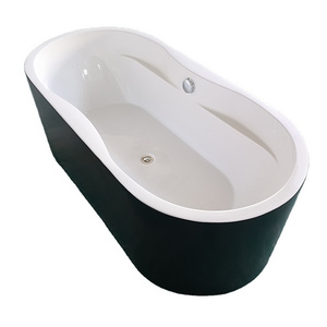 Black Five Stars Hotel Oval Shaped Acrylic Resin Marble Bath Tub Solid Surface Bathroom Bathtub one piece freestanding bathtub