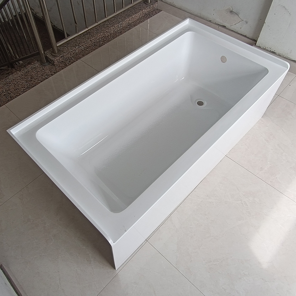 BESMA Rectangular Banheira Freestanding Large White Fiberglass Acrylic Shower Bathtub 150cm square shower abs bathtubs