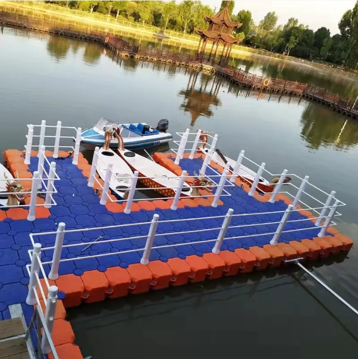 Marine supplies modular pontoon jet ski floating dock cubes hdpe plastic float dock platform for hot selling