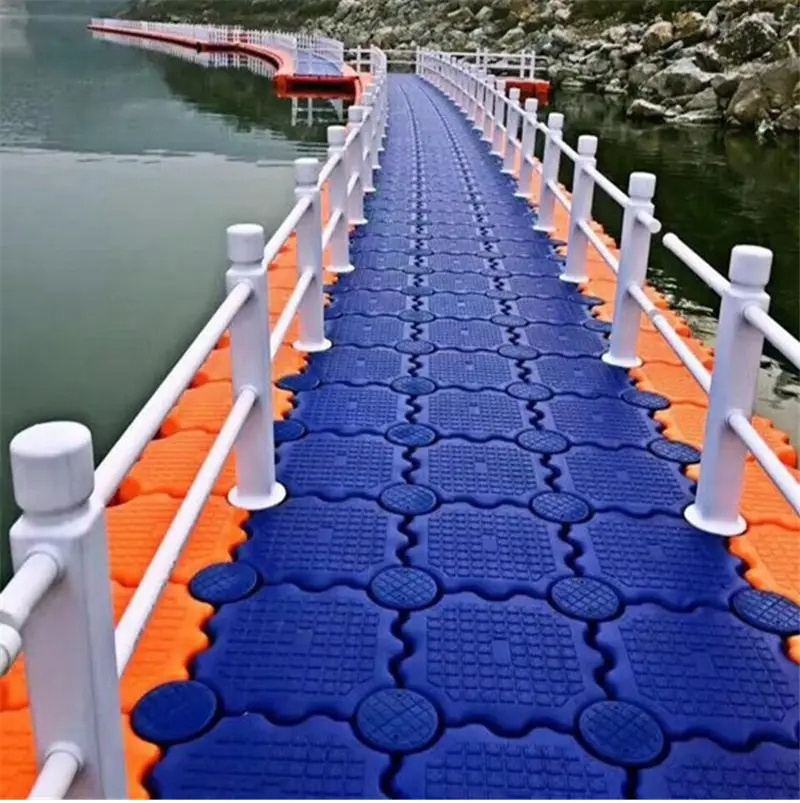 Durable plastic floating bridge trestle platform marine modular pontoon jet ski floating dock