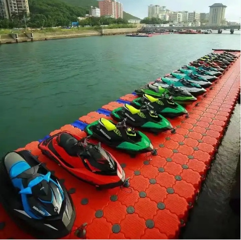 High Quality marine modular cubes pontoon jet ski plastic floating dock platform pontoon bridge on walkway