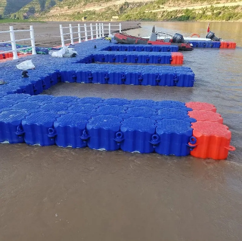 Durable HDPE 50*50*40cm marine modular plastic floating platform jet ski floating dock pontoon bridge for walkway