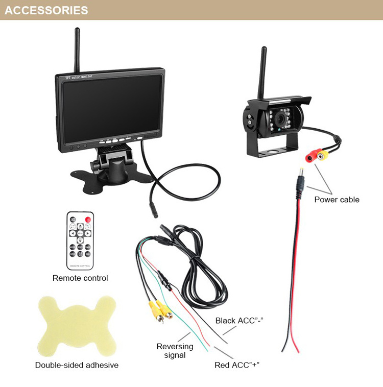 Best Sale In US 120 DegreeWide Application IP Waterproof Digital Truck Wireless Camera