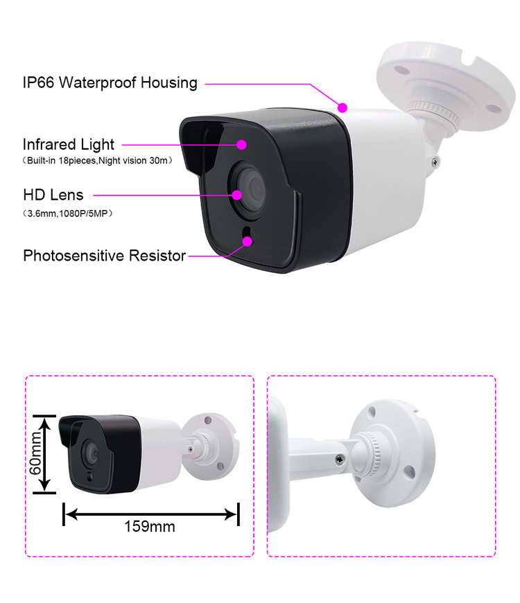 Outdoor Waterproof 8.0MP 5.0MP 2.0MP 1080P 720P TVI CVI AHD Analog Camera