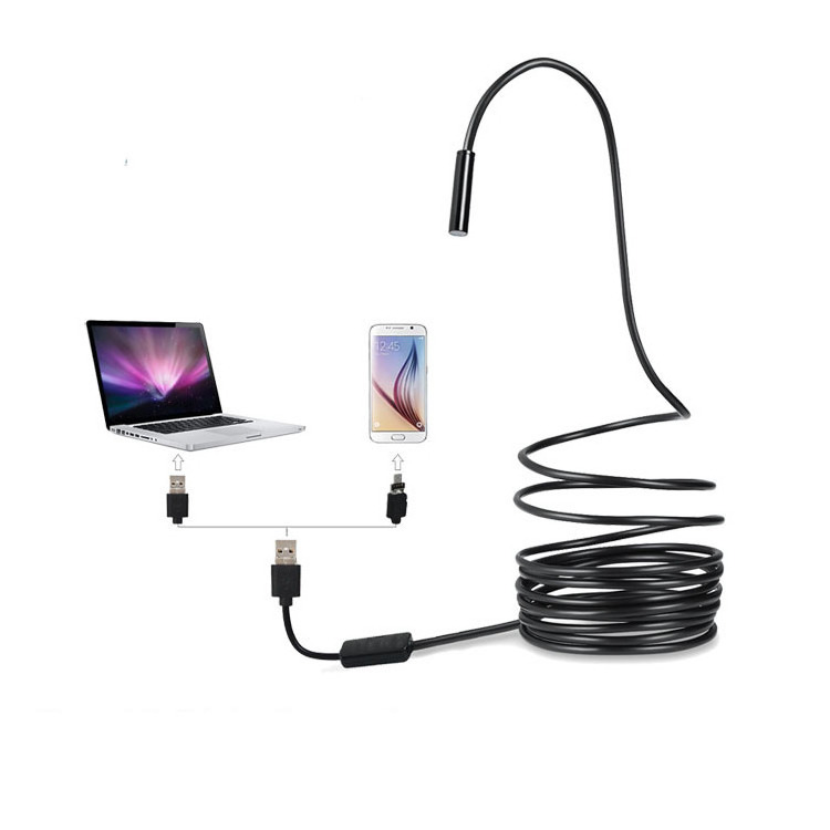 Wireless Endoscope for Mobile Smartphone 8mm Lens 8LED Lights IP67 Waterproof Borescope Micro USB Inspection Camera