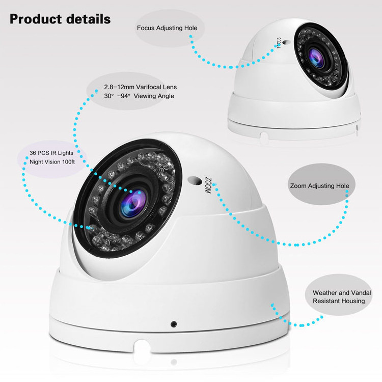 Japanese POE Multifunctional Regional Monitoring 5 Megapixel IP Camera 5X Optical Zoom PTZ Auto Focus P2P