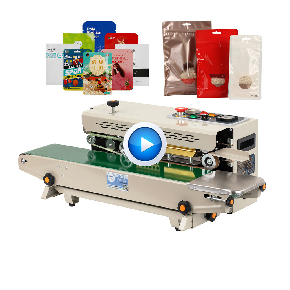 Bespacker FR-900W Automatic continuous plastic bag heat sealer sealing machine for aluminum foil plastic bag