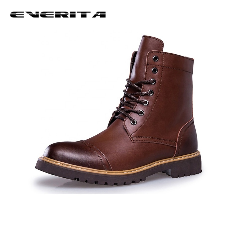 New large size shoes high-top fashion lace up boots outdoor casual leather shoes for men