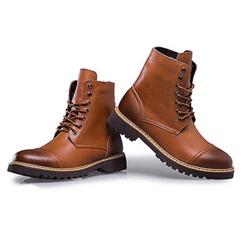 New large size shoes high-top fashion lace up boots outdoor casual leather shoes for men