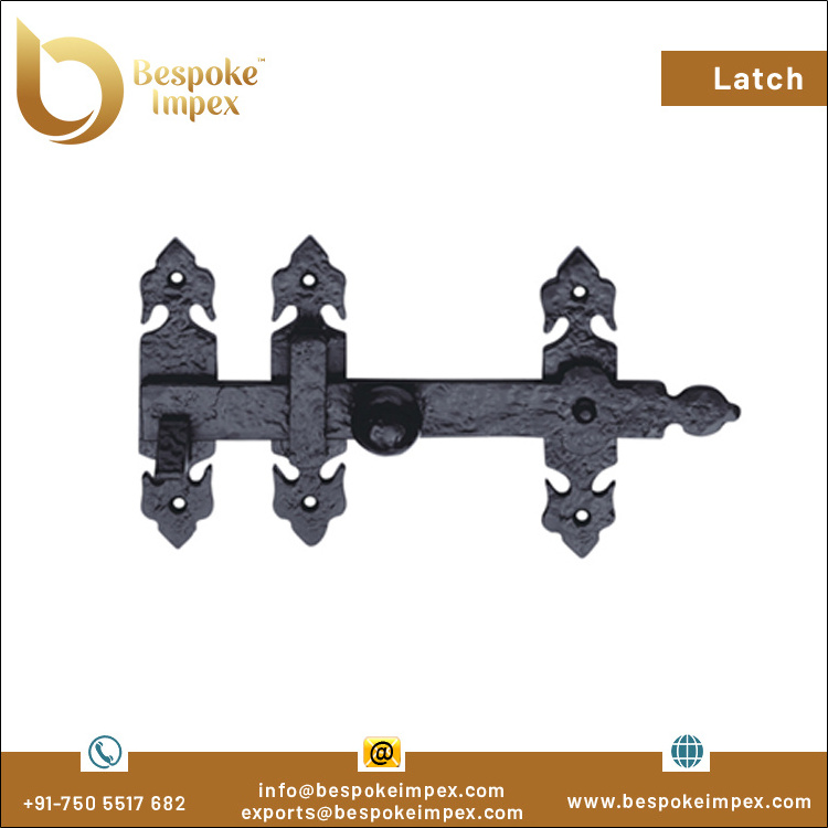 Indian Manufacturer Selling Best Grade Cast Iron Black Antique 203mm Latch for Door Usage